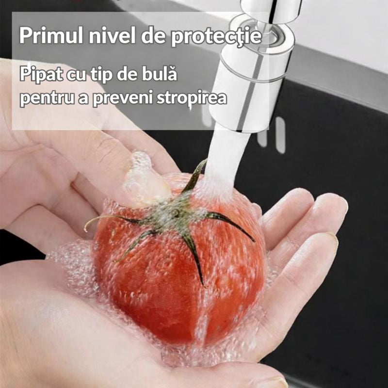 Aerator Robinet cu Cap Rotativ 360° - Cromat/Negru Mat - 22mm