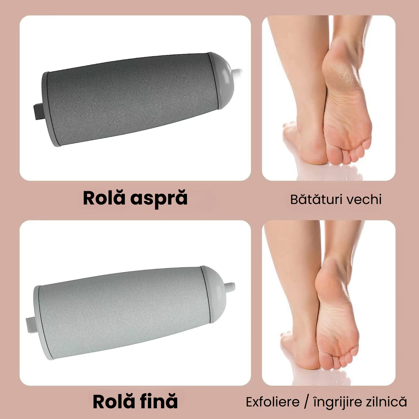 Pilă electrică 2 în 1 – exfoliere rapidă și netezire perfectă