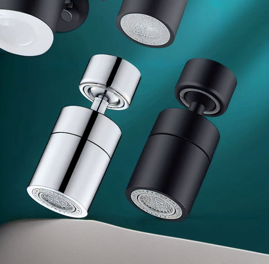 Aerator Robinet cu Cap Rotativ 360° - Cromat/Negru Mat - 22mm